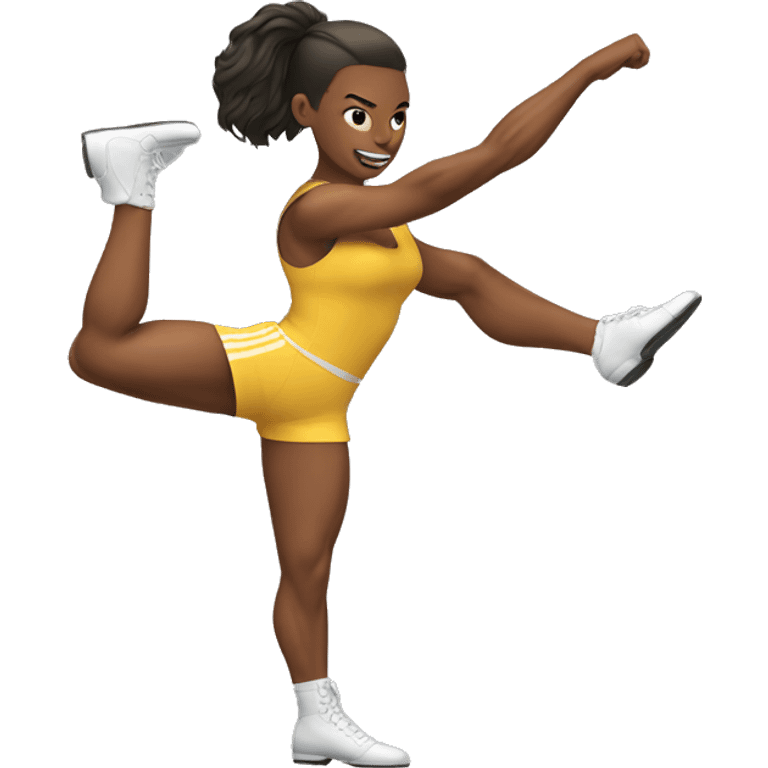 Muscular Girl performing a High Kick emoji