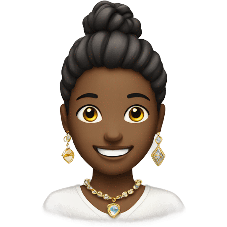 smiling girl with jewelry emoji