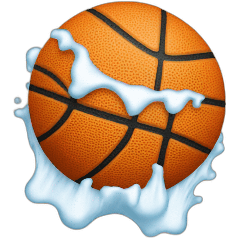 Basketball ball with a sponje Bob emoji