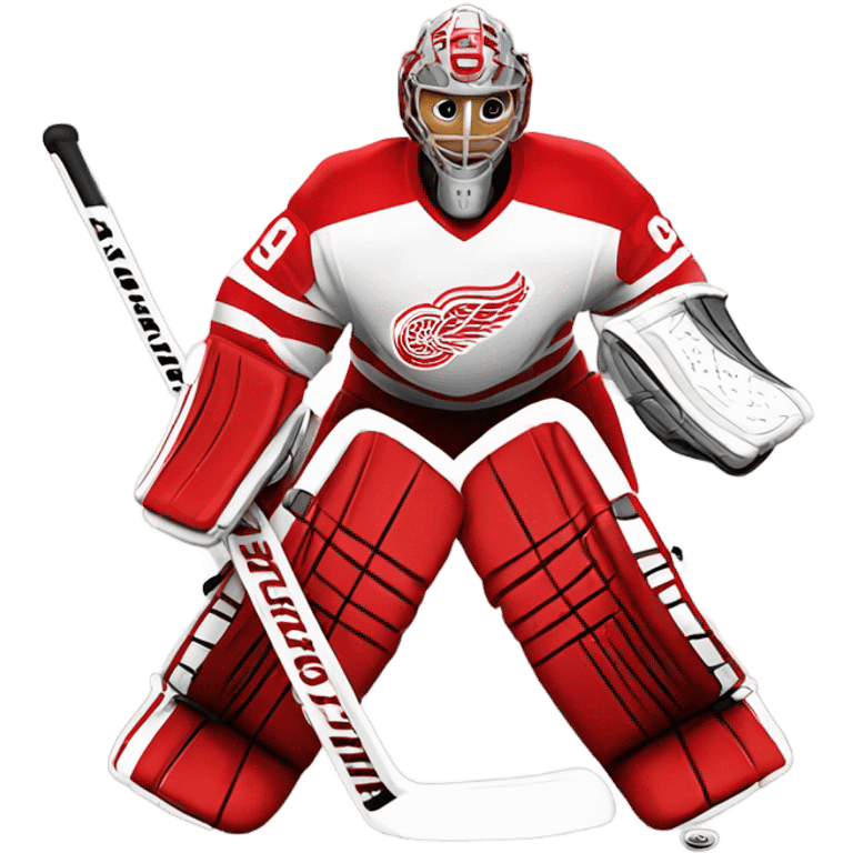 detroit red wings hockey goalie, full body emoji