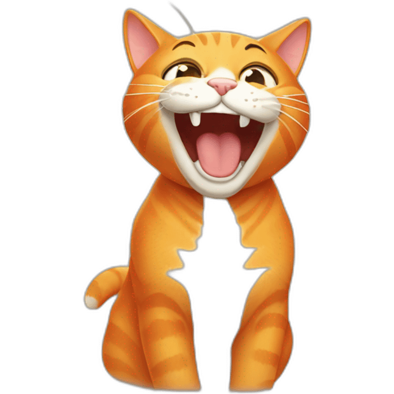 Orange cat laughing emoji