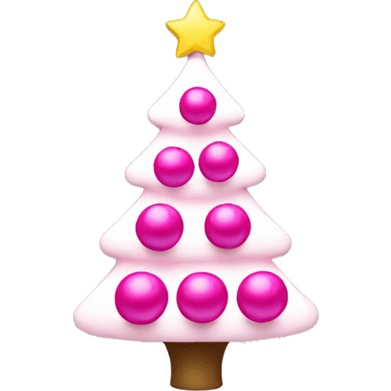 Christmas tree with pink balls emoji