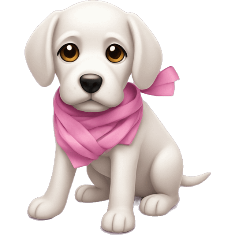 perro tierno con lazo color rosa  emoji