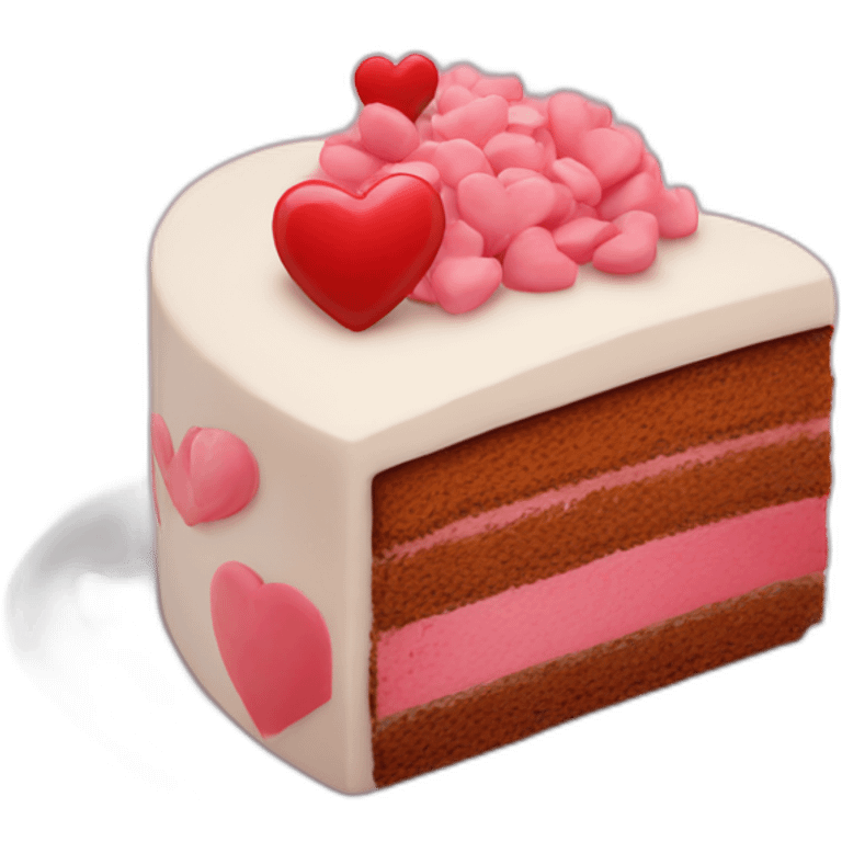 Heart-shaped cake emoji