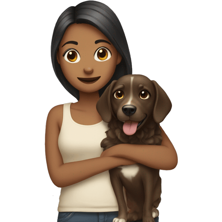 Girl and her dog emoji