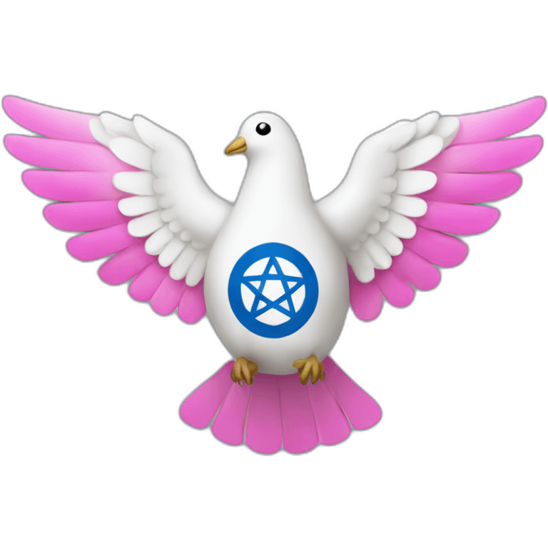 Israel flag and pink dove of peace emoji