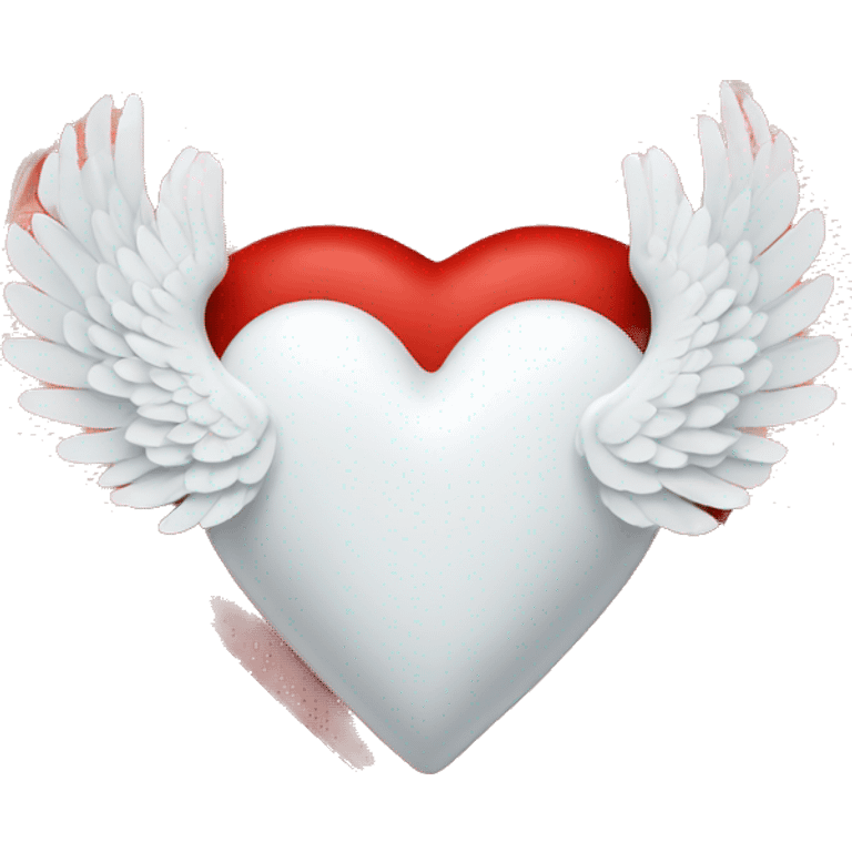 White heart with red wings around it  emoji