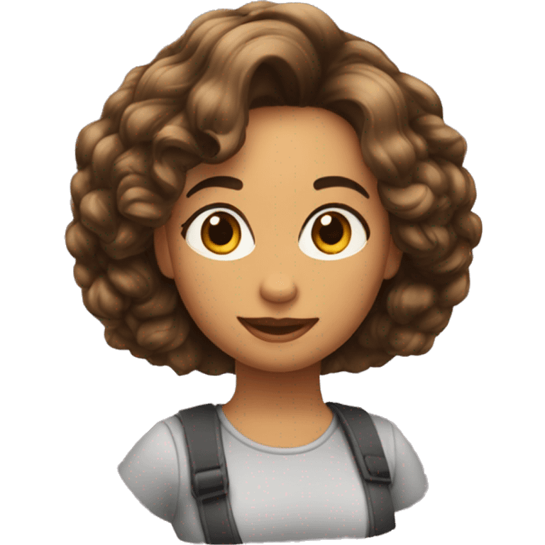 quero um emoji de uma mulher de cabelo cacheado curto  emoji