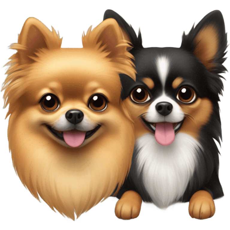 black/tan pomeranian & 2 chihuhuas emoji