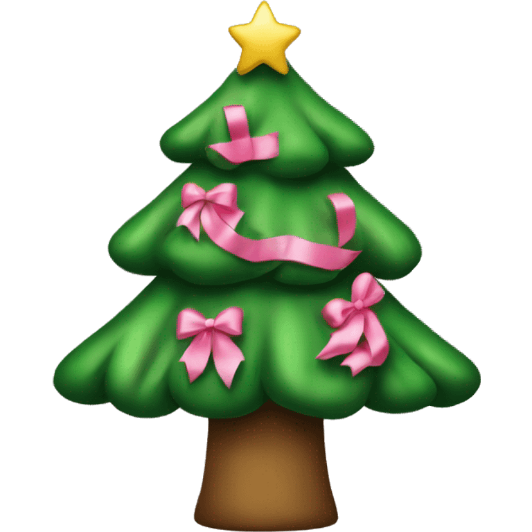 Christmas tree with little pink bows  emoji