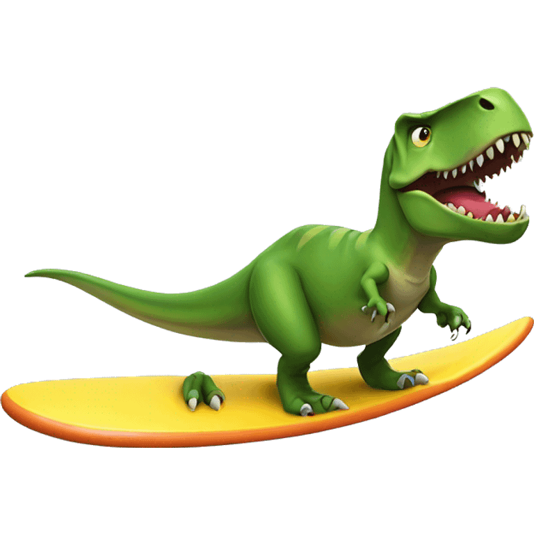 t-rex surfing emoji