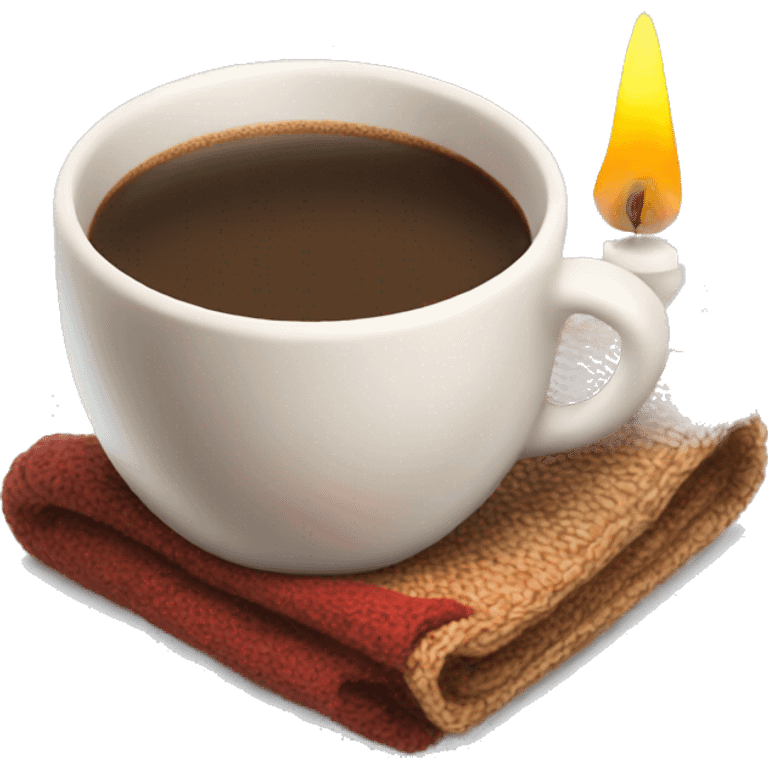 Create a emoji of cup of coffee with candle and scarf emoji