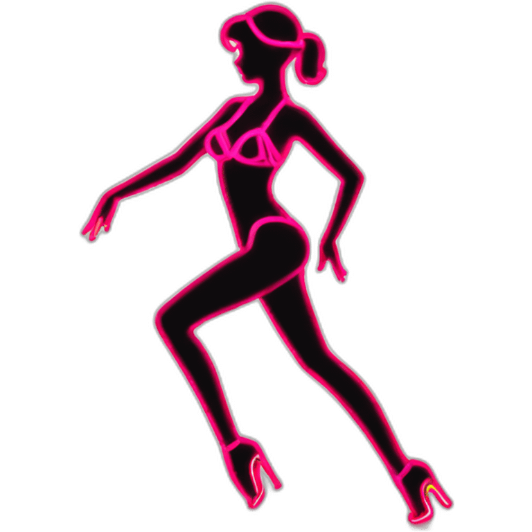 Sexy silhouette cage dancer neon sign emoji