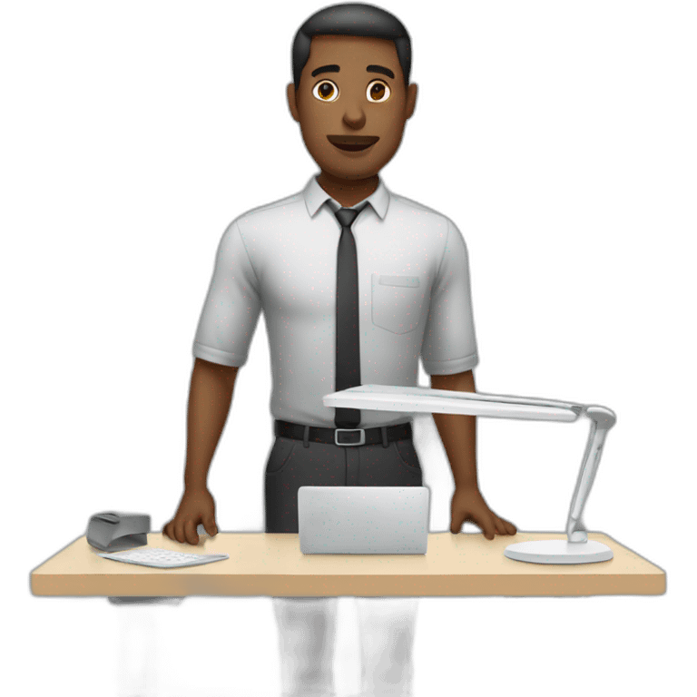 man on standing desk emoji