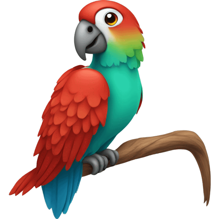 Parrot ara red in the ocean emoji