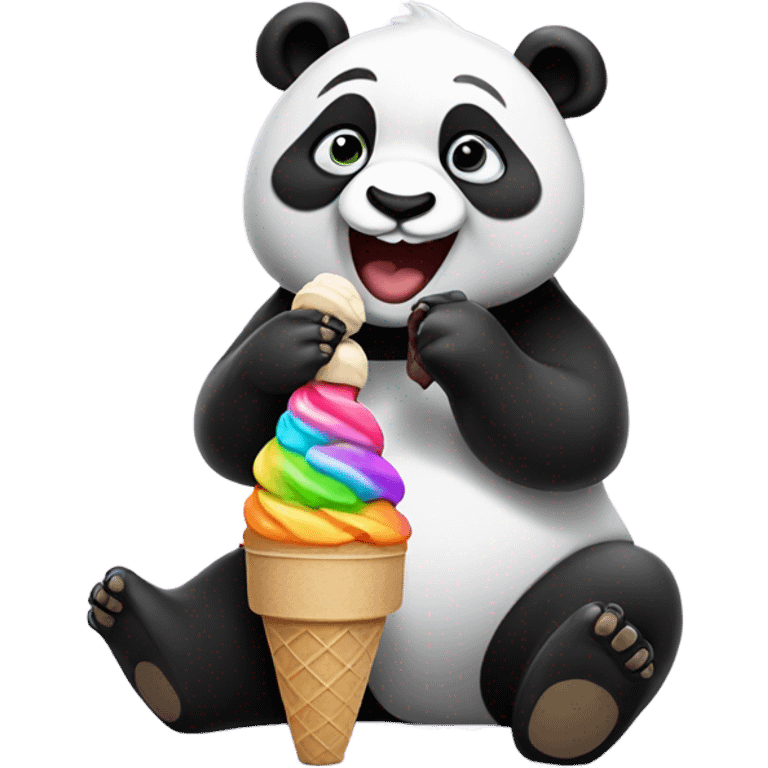 Panda eating ice cream emoji