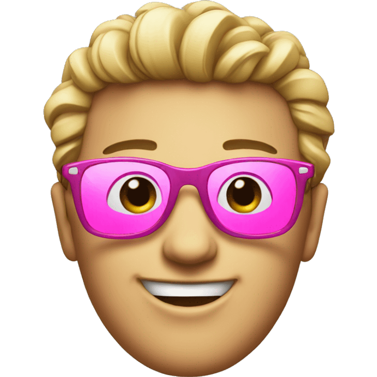 cool with a smile and pink glasses emoji