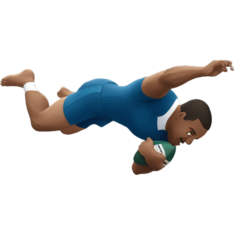 Rugby player diving with shorts emoji