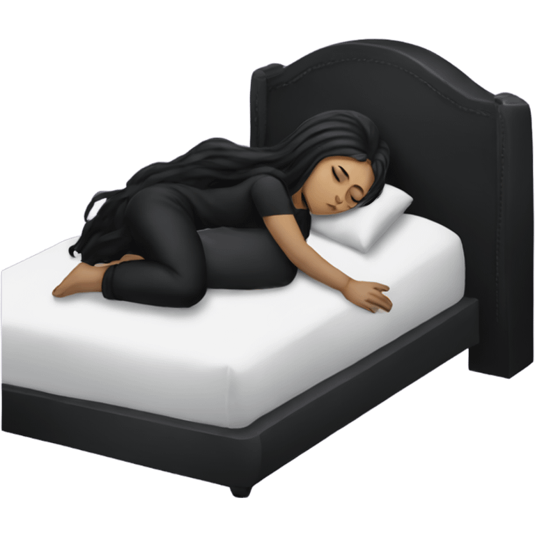 Goth girl sleeping in the bed  emoji