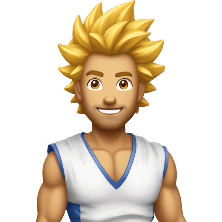 Mec avec les cheveux bleus en super sayen  emoji