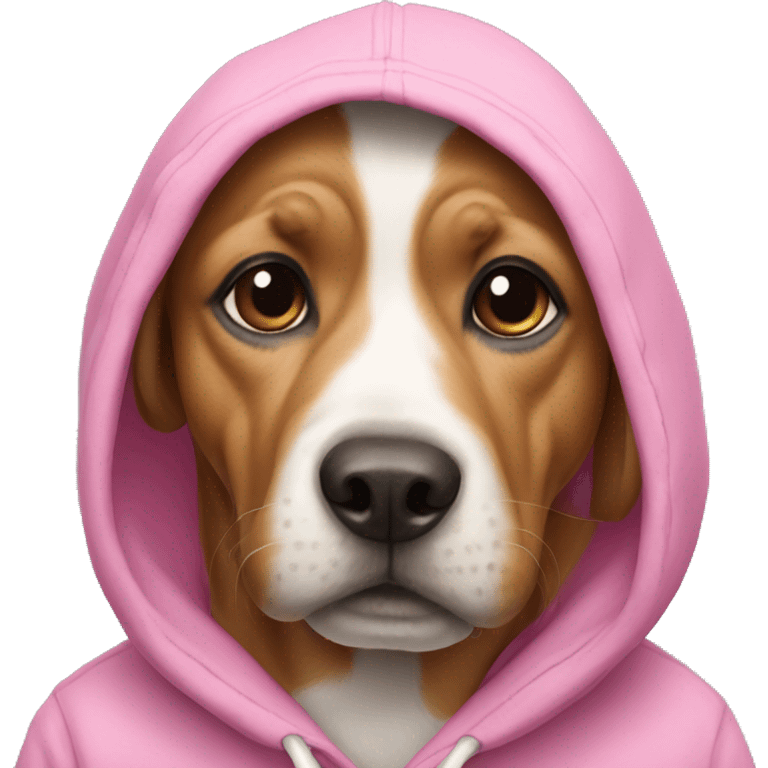 Dog in pink hoodie emoji