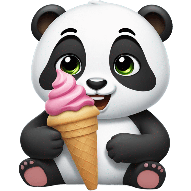 Panda eating ice cream emoji