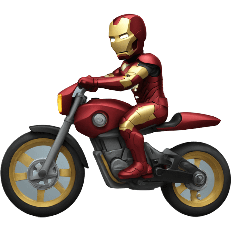 Ironman riding batman bike emoji