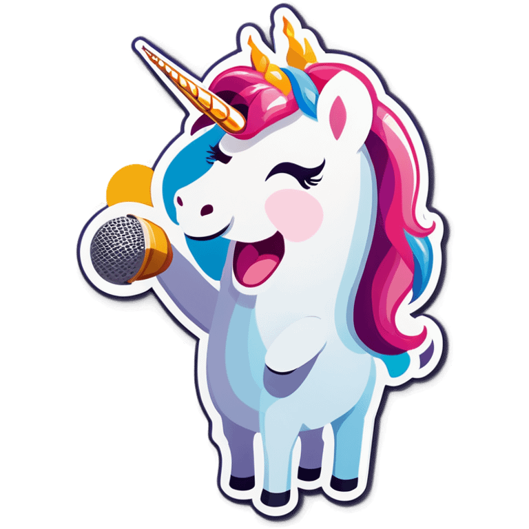 Unicorn singing emoji