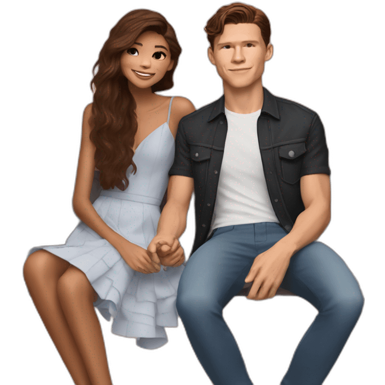 Zendaya and Tom Holland having a date emoji