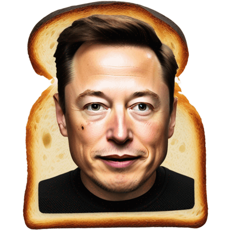 toast with elon musk face burnt on it from the toaster emoji