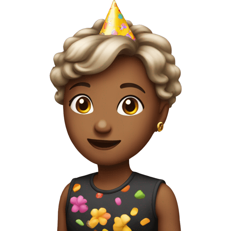 Birthday with girl emoji