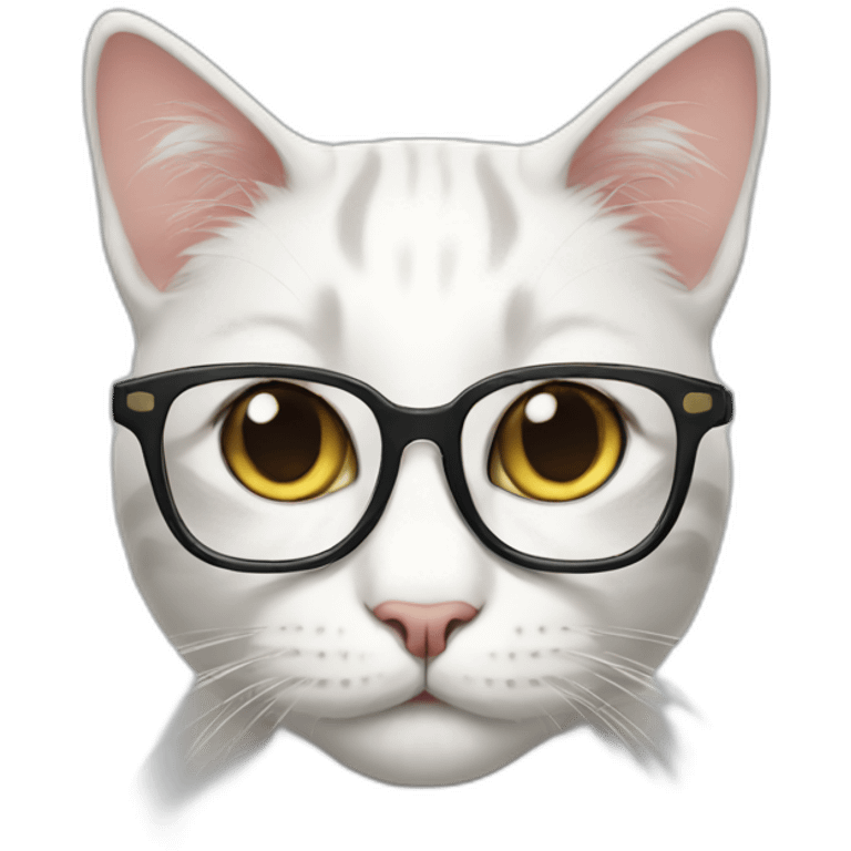 nerdy cat with glasses emoji