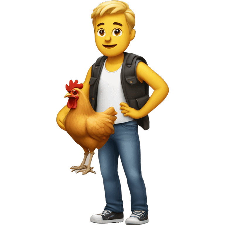 Guy with Chicken emoji