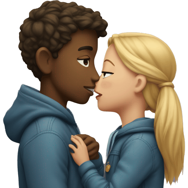 Boy kissing a girl emoji