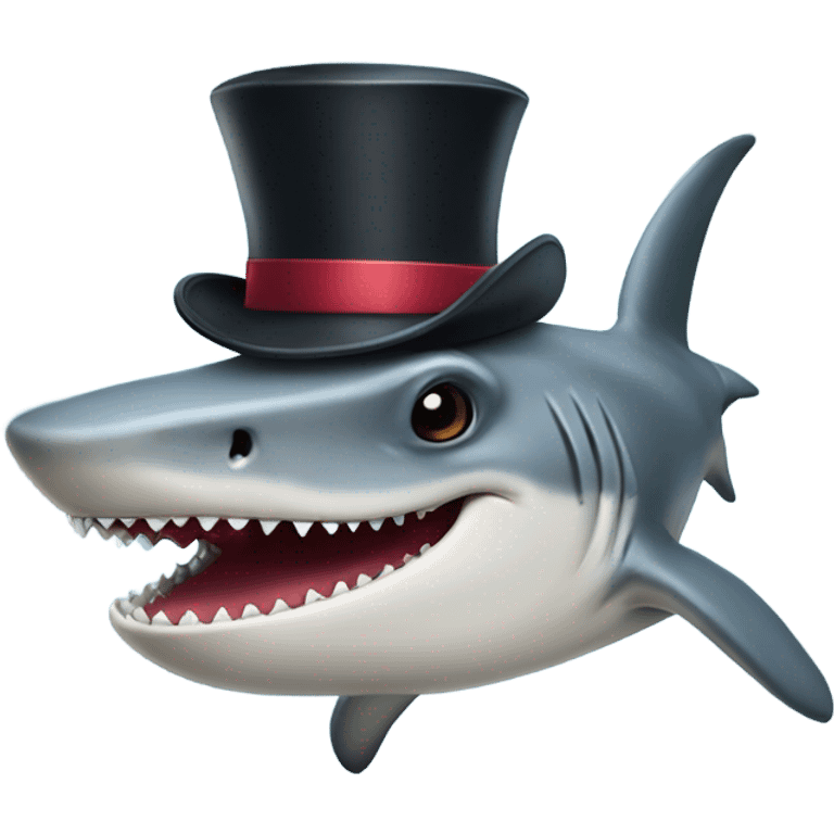 hammerhead shark with tophat emoji