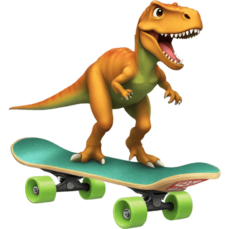 Dinosaur on skateboard  emoji