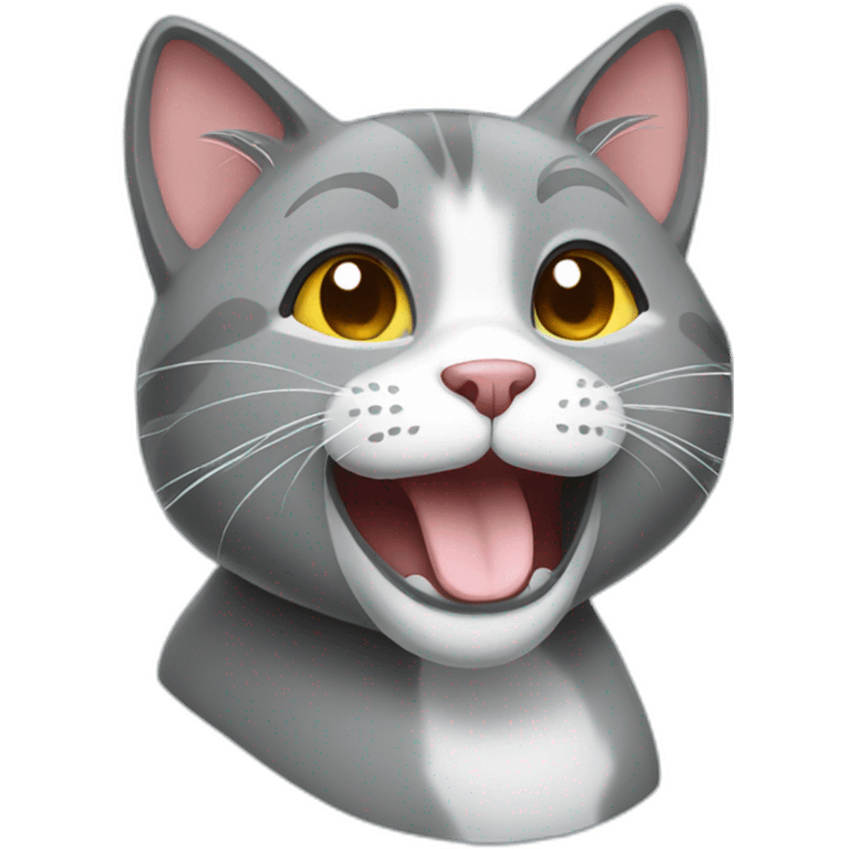 Happy grey cat  emoji