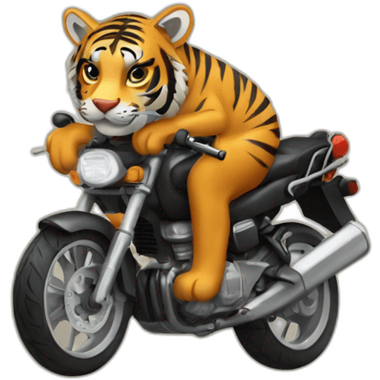 Tigre sur moto emoji