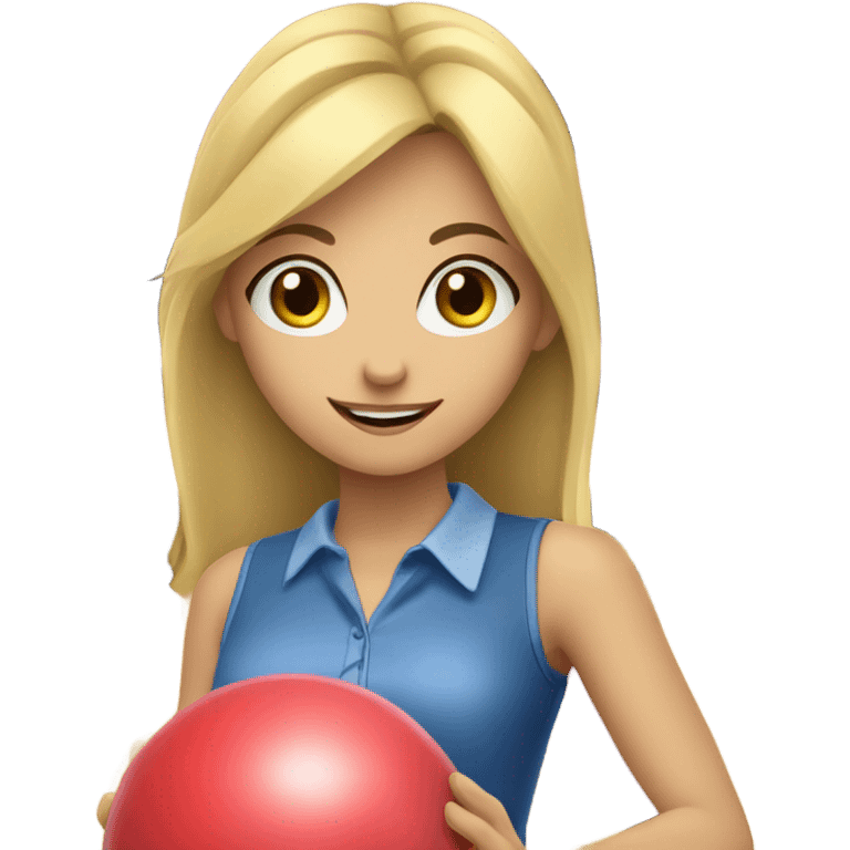 Blonde girl bowling emoji