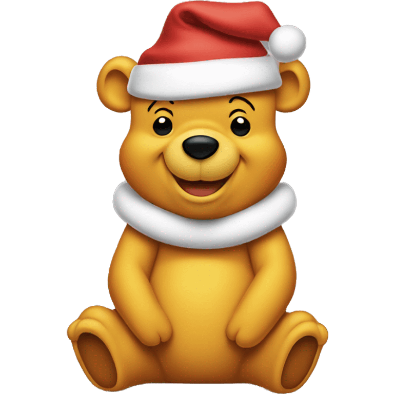 winnie the pooh in santa hat emoji