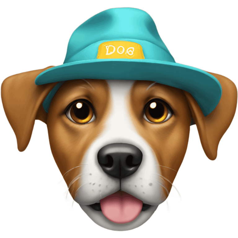 Dog with cool hat emoji