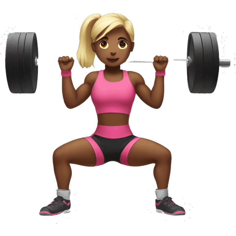 Girl doing Powerlifting  emoji