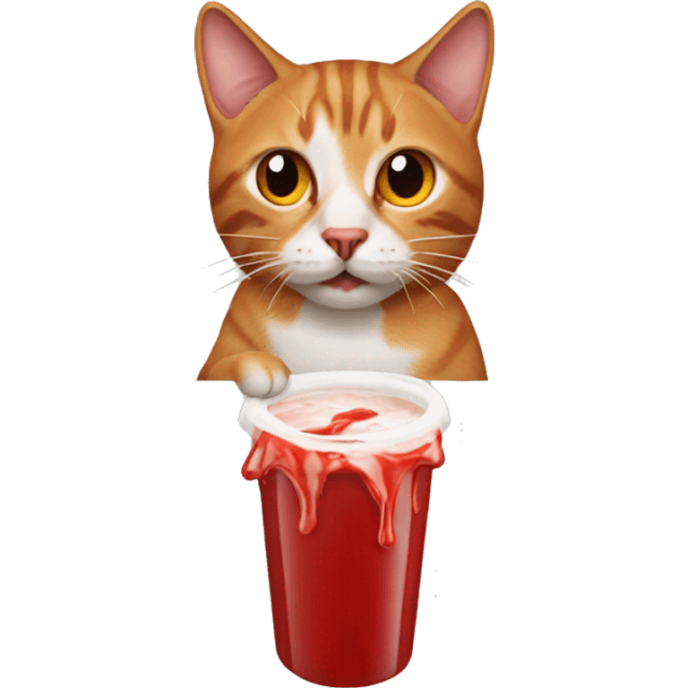 cat covered in ketchup emoji