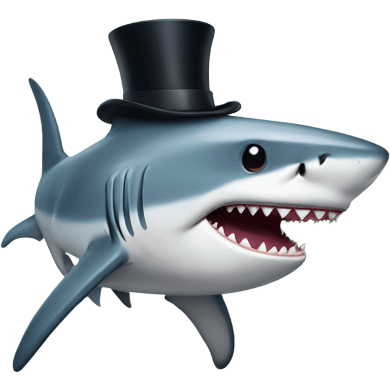 Shark with a top hat emoji