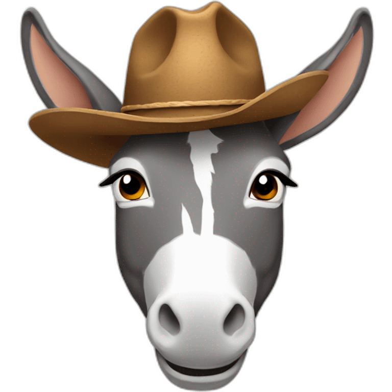 donkey wearing a cowboy hat emoji