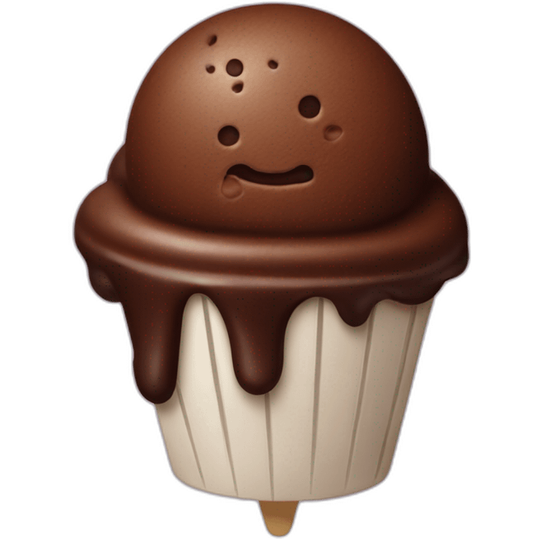 Chocolate ice cream emoji