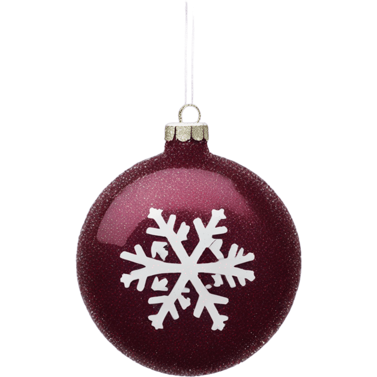 Burgundy Christmas ornament glitter with snowflake  emoji