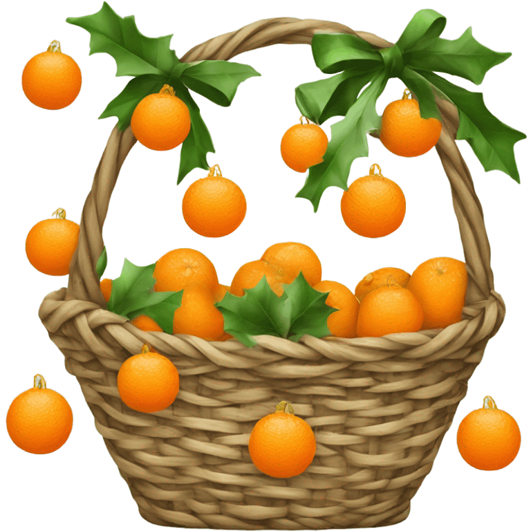 Christmas basket with tangerines emoji