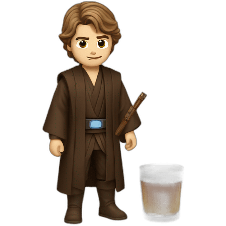 Anakin skywalker with whiskey emoji