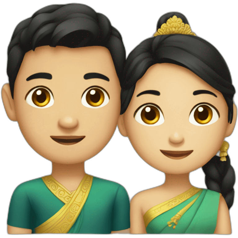 Boy and Girl in khmer culture emoji